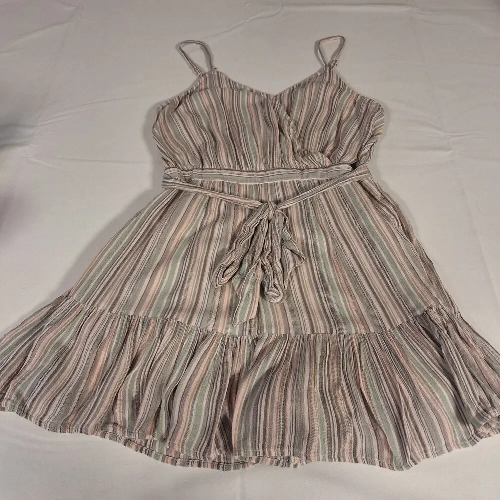 American Eagle Multicolor Striped Sleeveless Romper Beachy Cottagecore Size S